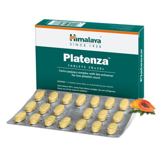 HIMALAYA PLATENZA TABLETS, HIMALAYA, PLATENZA, TABLETS, PAPAYA , MEDICINE, MADE, UP, OF, HERBICHEM.COM, thrombocytopenia, FEVER, increase, platelets, treat, malaria, LIVER