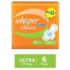 WHISPER CHOICE ULTRA XL 6 PAD, WHISPER CHOICE ULTRA XL, WHISPER, HEAVY, FLOW, CHOICE, ULTRA, XL, SIZE, 6, PADS, NAPKIN, SANITARY, NORMAL, PERIODS, GOOD, BEST, HERBICHEM.COM