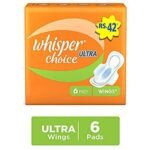 WHISPER CHOICE ULTRA XL 6 PAD, WHISPER CHOICE ULTRA XL, WHISPER, HEAVY, FLOW, CHOICE, ULTRA, XL, SIZE, 6, PADS, NAPKIN, SANITARY, NORMAL, PERIODS, GOOD, BEST, HERBICHEM.COM