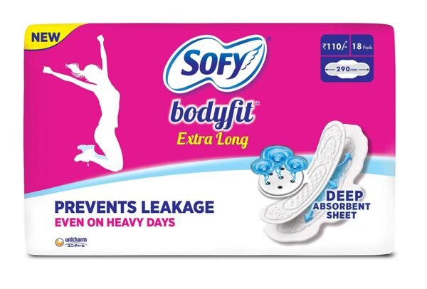 SOFY XL 18 PAD SANITARY NAPKINS, SOFY BODYFIT, EXTRA LARGE, PAD FOR WOMEN, PAD FOR GIRLS, MENSTRUAL, CYCLE, GOOD, BEST , HERBICHEM.COM,