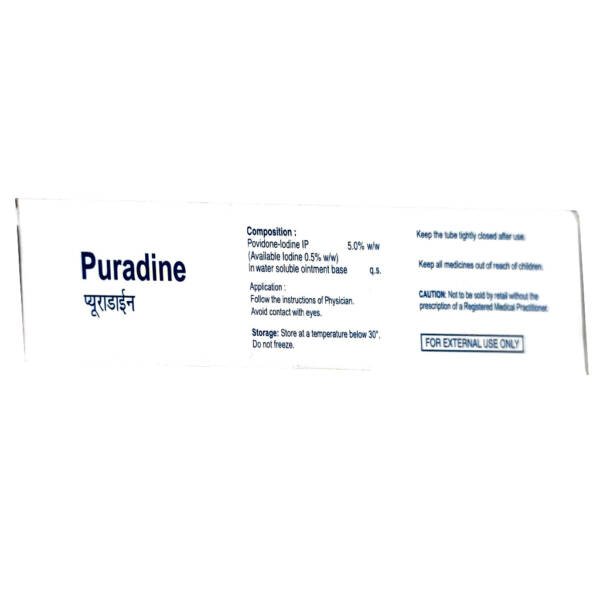 PURADINE OINMENT , LEEFORD PURADINE OINMENT, POVIDONE IODINE OINMENT, ANTISEPTIC CREAM, MEDICINE FOR WOUNDS, SCAR CURE, CUTS MEDICINE, HERBICHEM, HERBICHEM.COM