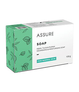 ASSURE NEEM TULSI PUDINA SOAP 100GM, neem soap, good soap made of neem, herbichem.com