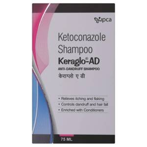 KERAGLO AD ANTIDANDRUFF SHAMPOO 75ML, KERAGLO AD SHAMPOO, BEST ANTIDANDRUFF SHAMPOO FOR MEN, WOMEN, KETOCONAZOL SHAMPOO, BEST DANDRUFF SHAMPOO ONLINE, HERBICHEM.COM, HERBICHEM