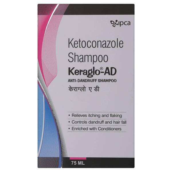 KERAGLO AD ANTIDANDRUFF SHAMPOO 75ML, KERAGLO AD SHAMPOO, BEST ANTIDANDRUFF SHAMPOO FOR MEN, WOMEN, KETOCONAZOL SHAMPOO, BEST DANDRUFF SHAMPOO ONLINE, HERBICHEM.COM, HERBICHEM